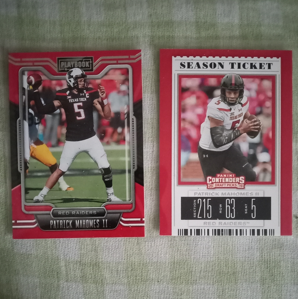 Patrick Mahomes college throwback cards x2